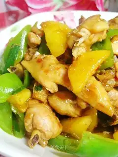 Roast chicken with pineapple