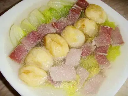 Serve soup with baby vegetables