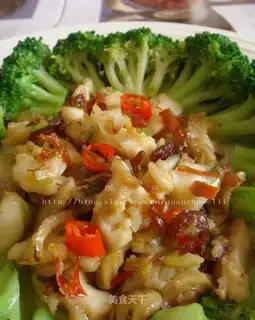 Fried snail slices with XO sauce