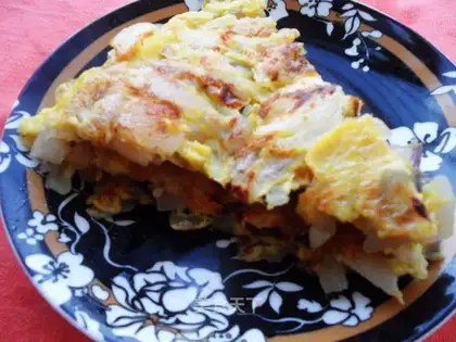 Fried eggs with onions