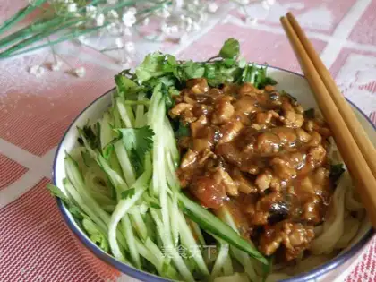 Chicken breast and meat fry sauce