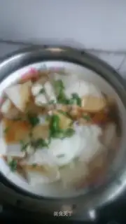 Tofu steamed eggs and meat