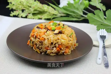 Carrot mushroom fried rice