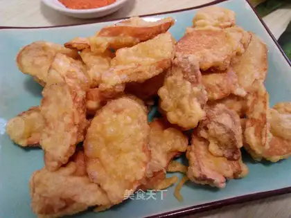 Fried almond mushrooms