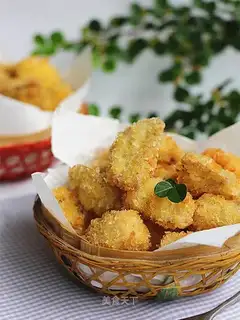 Fried almond mushrooms
