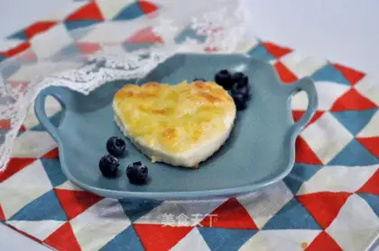A heart-shaped omelet pizza