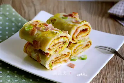 Ham egg burrito
