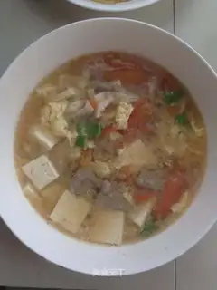 Tomato liver and egg soup