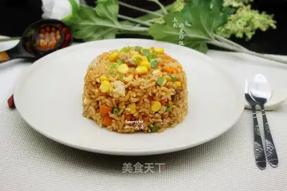 Corn paste fried rice