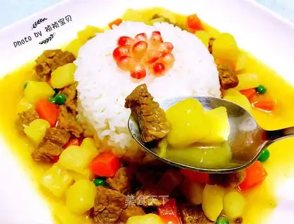 Curry beef rice