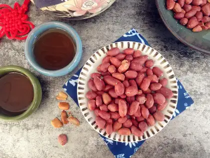 Salted peanut rice