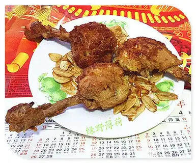 Chicken leg with garlic