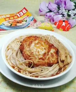 Boiled eggs of golden mushrooms