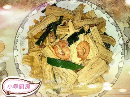 stir-fried tofu bamboo with Arctic shrimp