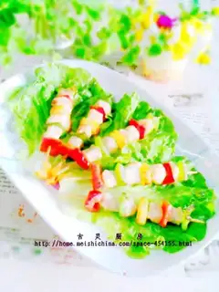 Colorful chicken kebabs