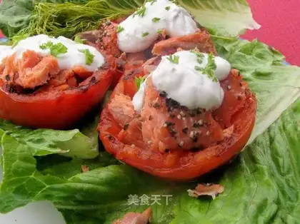 Roasted tomato smoked salmon
