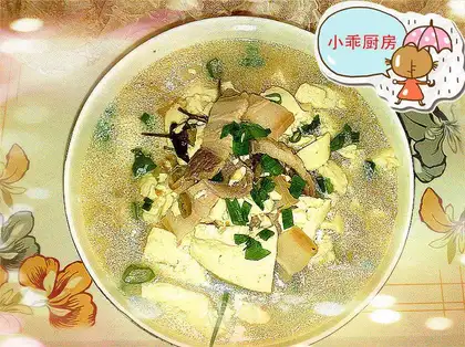Stewed tofu with pork belly