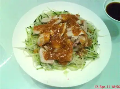 white pork with garlic mashed