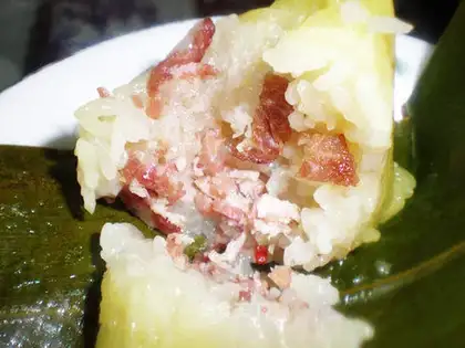 Bacon rice dumplings