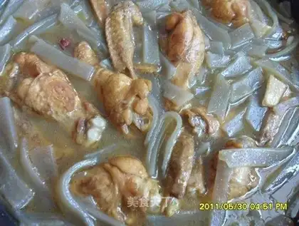 Chicken nuggets with pink skin