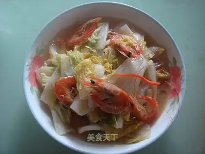 Braised dried prawns with baby vegetable