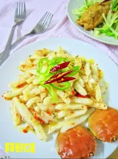 Crab meat rice cake strips