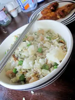 Shrimp and green bean and egg fried rice
