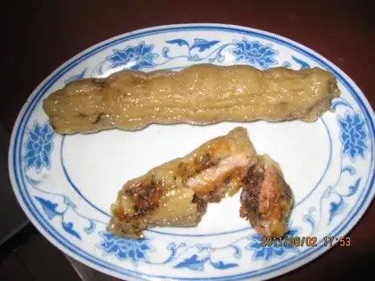 Pork rice dumplings with dried plum vegetables