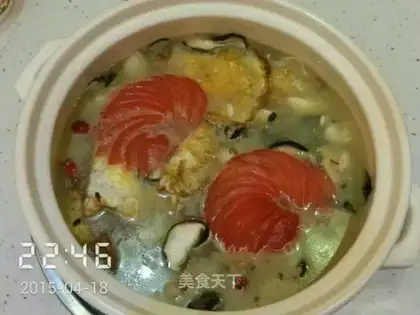 Milk soup fish head