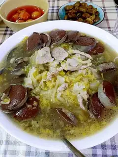 Sourbish blood sausage