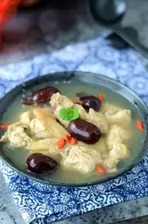 Yellow chicken soup