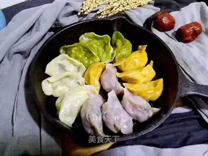 Colored fried dumplings