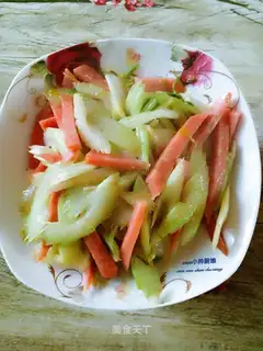 Celery, fried sausage