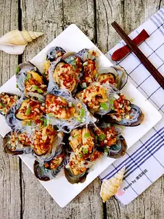 Garlic fan mussels