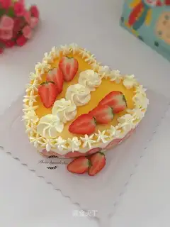 Eight-inch heart-shaped orange cake