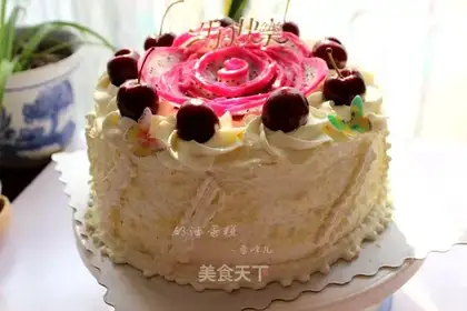 Homemade cream fruit cake