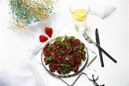 Spicy toothpick beef