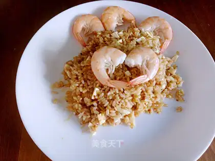 Shrimp oiled duck egg fried rice