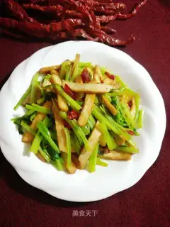Celery fried beans