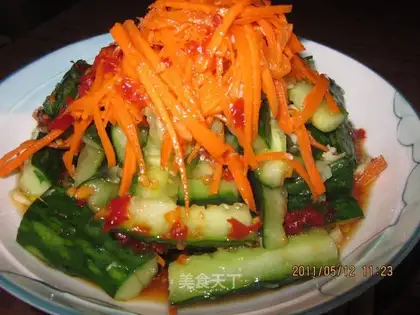 Carrots patting cucumbers
