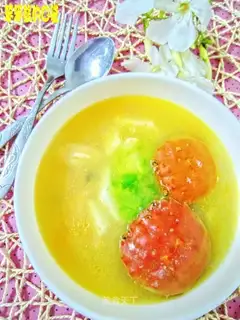 Crab meat rice cake soup
