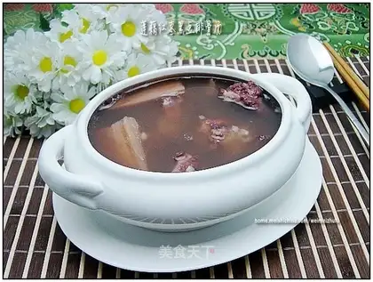 Lotus root, red dates, black bean ribs soup