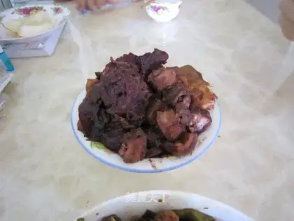 Purple sweet potato pork belly