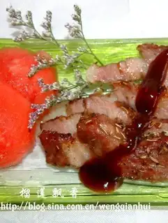 Roasted pork chop with rosemary