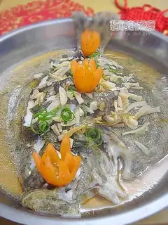 Steamed turbot