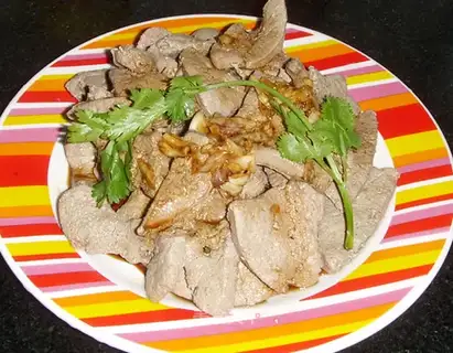 pork liver with garlic sauce
