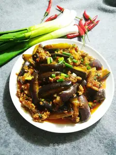 Meat and eggplant