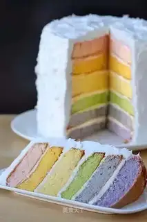 A veggie and rainbow cake