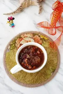 Red bean rice silver spoon