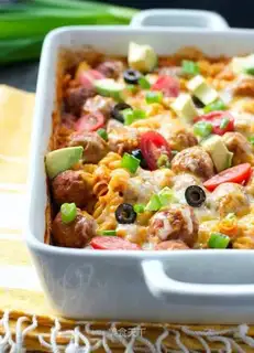 Cheese and beef pasta